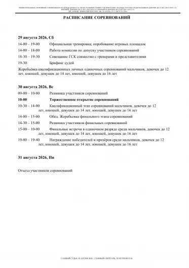 🏓 «Надежды Донбасса» по настольному теннису по программе "Будущее России": предварительное расписание